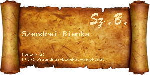 Szendrei Bianka névjegykártya